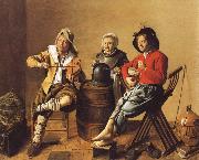 Jan Miense Molenaer Two Boys and a Girl Making Music oil painting on canvas
